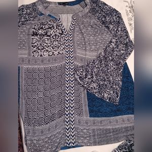 rxb blouse 1X Blue Print
